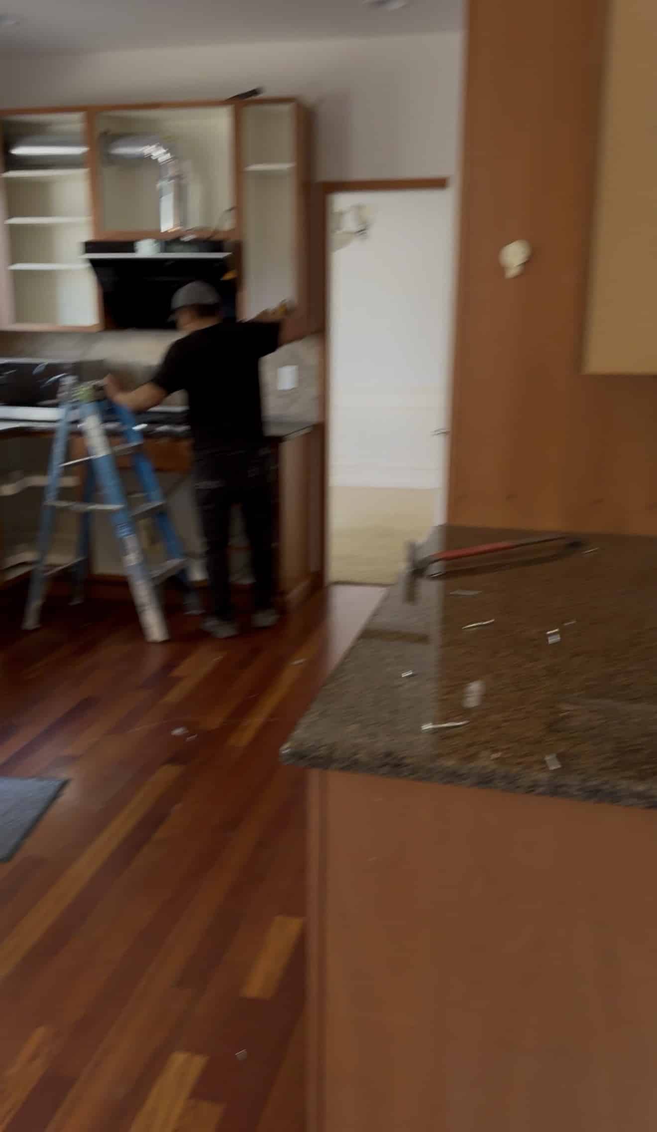Original outdated North Seattle kitchen during demolition